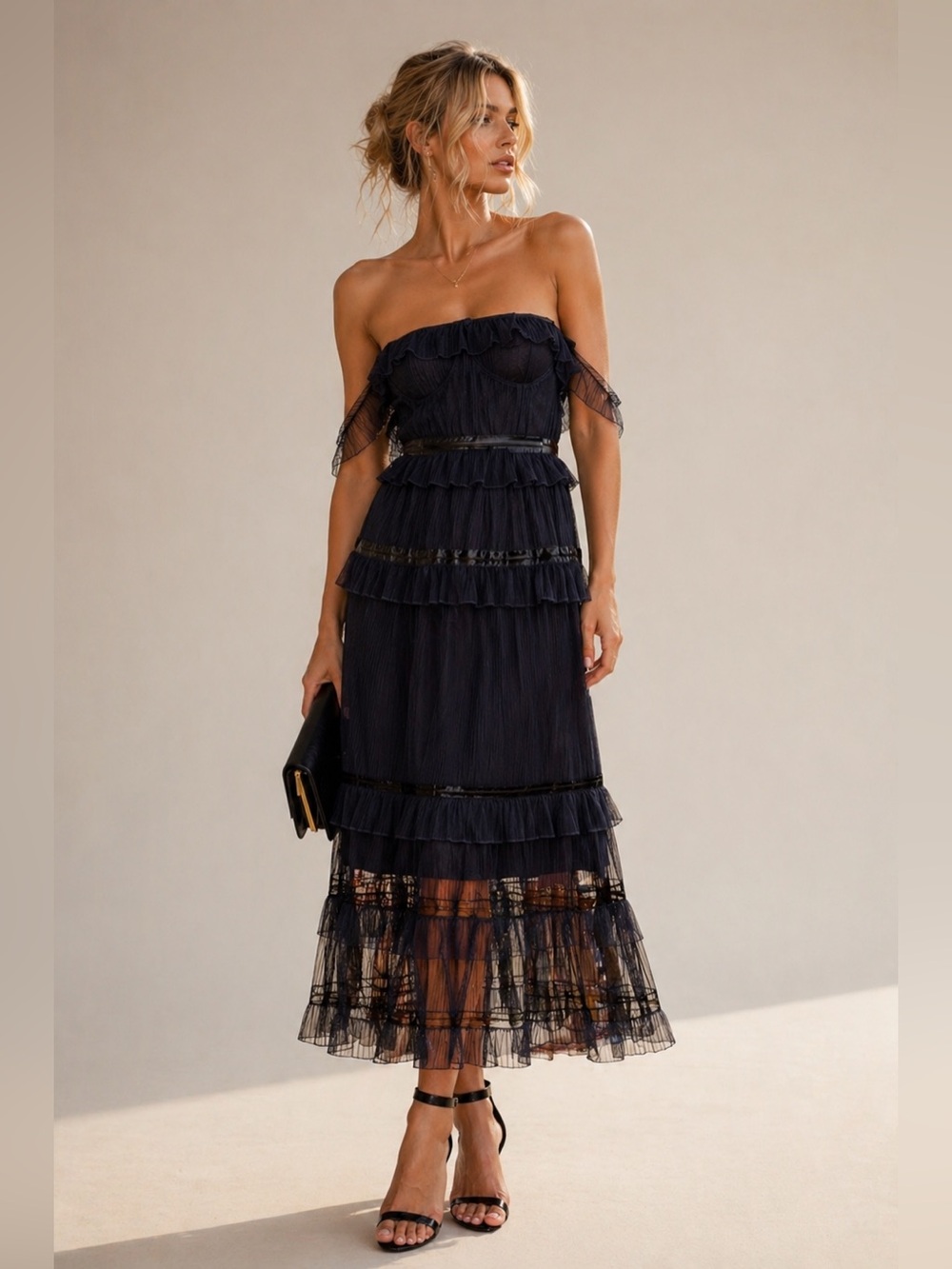 Jonathan Simkhai Runway Strapless Tulle Dress Silk Lined Size 6 NYFW